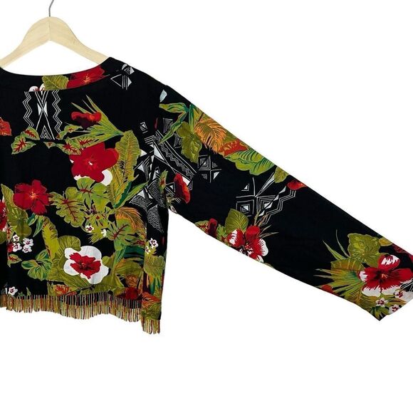 Vintage Paradiso Large Top Shell Button Hawaiian Aloha Crop Beaded Womens - Picture 13 of 15